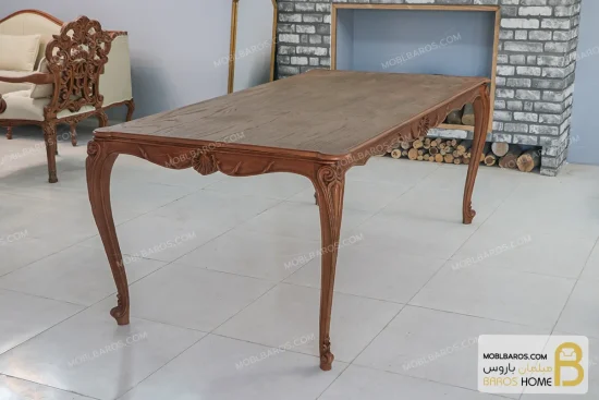 میز ناهارخوری کلاسیک منبتی رومینا با صندلی کینگ و راشل خرید ناهارخوری باروس 65 (4)