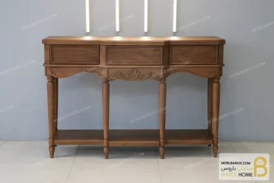 میز کنسول جدید هانیسا مدل ۱۴۰۲ خرید کنسول چوبی باروس598 (2)