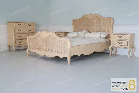 تخت خواب چوبی و سرویس خواب راشل کد ۱۷ خرید تخت باروس 56 (2)