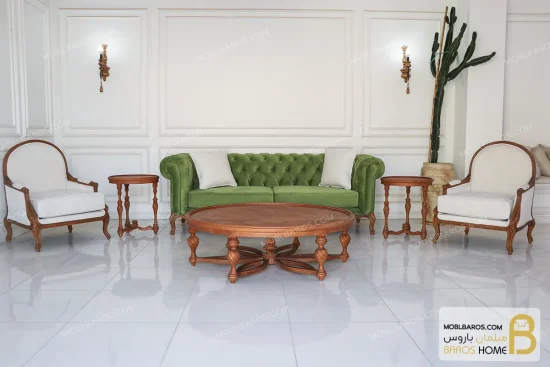 ست مبلمان ترکیبی گندم و چستر شیاره کد ۵ باروس 5 (7)