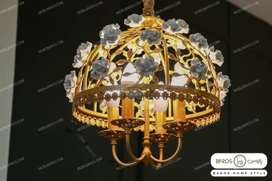لوستر پذیرایی و اتاق خواب مدل سبدی با گل باروس 5 (2)