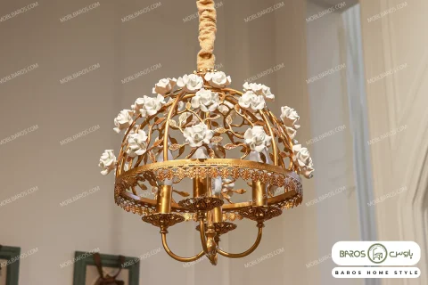لوستر پذیرایی و اتاق خواب مدل سبدی با گل باروس 5 (3)