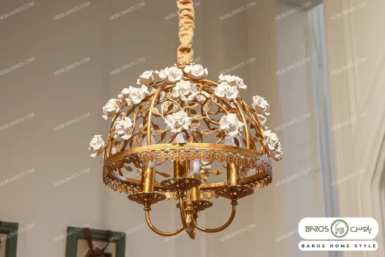 لوستر پذیرایی و اتاق خواب مدل سبدی با گل باروس 5 (3)