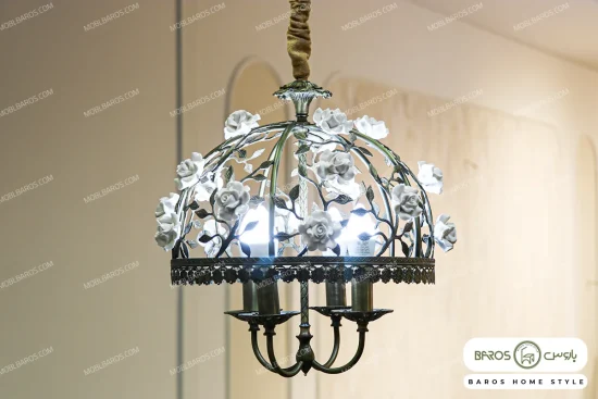 لوستر پذیرایی و اتاق خواب مدل سبدی با گل باروس 5 (5)