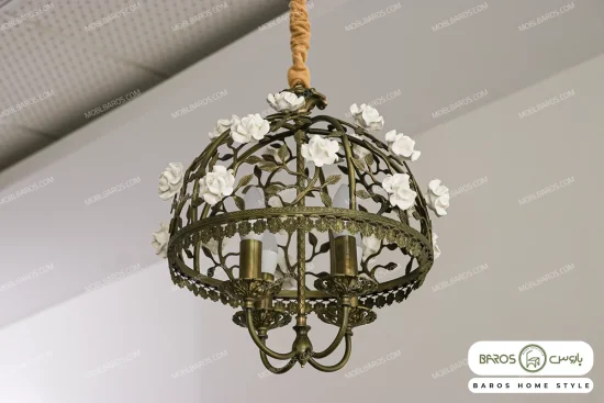 لوستر پذیرایی و اتاق خواب مدل سبدی با گل باروس 5 (7)