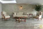 مبل کلاسیک جدید ۲۰۲۳ رومینا و چستر پارچه سبز خرید مبل باروس 10 11 (4)