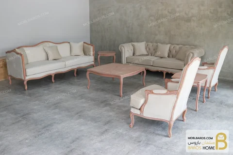 مبل کلاسیک گندم و کاناپه چستر جورجیا خرید مبل باروس 4 (1)