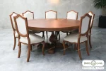 میز ناهارخوری چوبی گرد دکورا با صندلی گندم خرید مبل باروس 29291 (2)