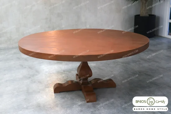 میز ناهارخوری چوبی گرد دکورا با صندلی گندم خرید مبل باروس 29291 (3)