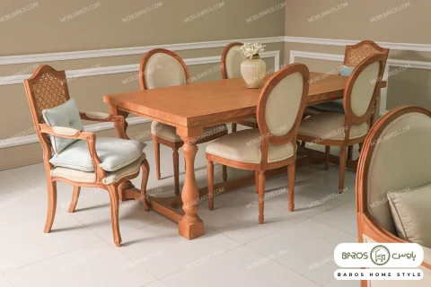 میز ناهارخوری ۶ نفره راشل با صندلی ترکیبی خرید باروس (3)