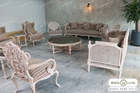 مبل نئوکلاسیک ۱۲ نفره ترکیبی ابزاری کاجی کینگ خرید باروس 56 (4)