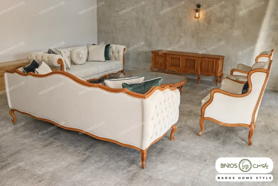 مبل نئوکلاسیک ۸ نفره ابزاری و چستر نیکا خرید مبل باروس 4 (9)