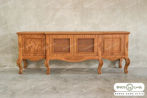میز تلویزیون چوبی حصیری کارینو کد ۲ خرید باروس 5 (1)