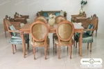 میز ناهارخوری و غذاخوری نئوکلاسیک چوبی جدید کاجی کد ۲ خرید باروس 65 (2)