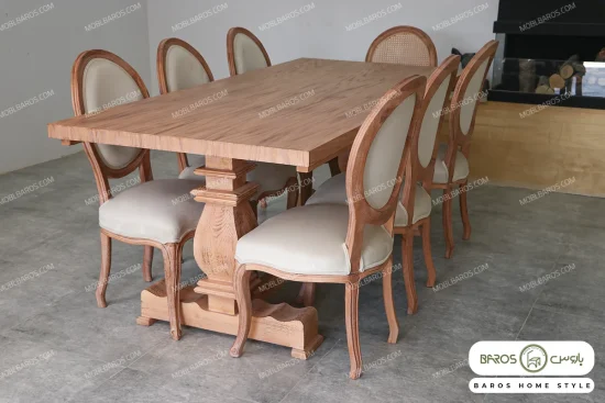 میز ناهارخوری چوبی کلاسیک مدل دکورا کد ۵ خرید باروس 5 (5)
