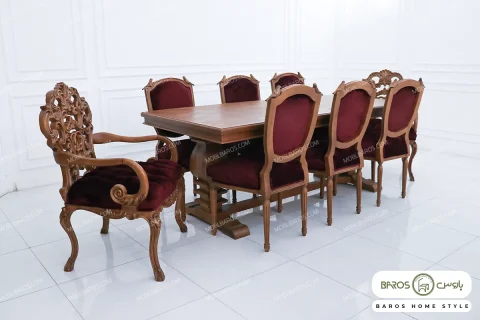 میز ناهارخوری کلاسیک دکورا و چپندر کینگ خرید مبل باروس ۴۹۴۹۳ (2)