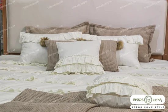 روتختی مدل شاین دو نفره جذاب و زیبا به همراه 2 کوسن چین دار خرید مبل باروس 1016 (6)