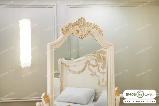 سرویس خواب عروس ژینوس رنگ شیری باروس (10)