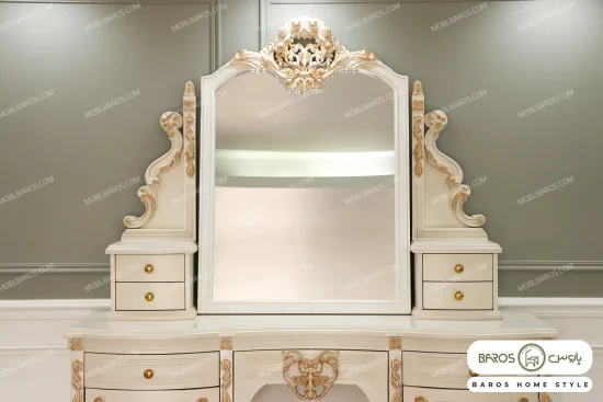 سرویس خواب عروس ژینوس رنگ شیری باروس (2)