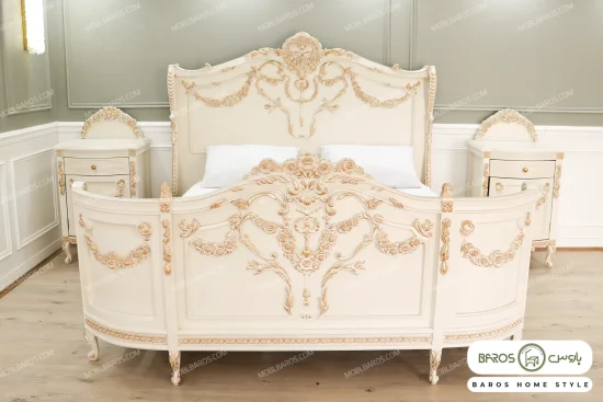 سرویس خواب عروس ژینوس رنگ شیری باروس (5)