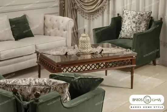 مبل راحتی سبز و کرم جدید و سفارشی پارادیس خرید باروس (2)