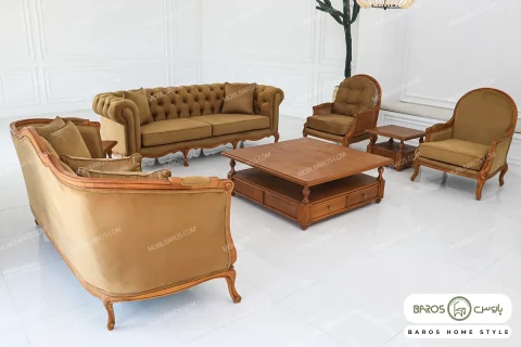 مبل نئوکلاسیک راشل پلاس و راحتی چستر کد ۳ خرید مبل باروس 456 (9)