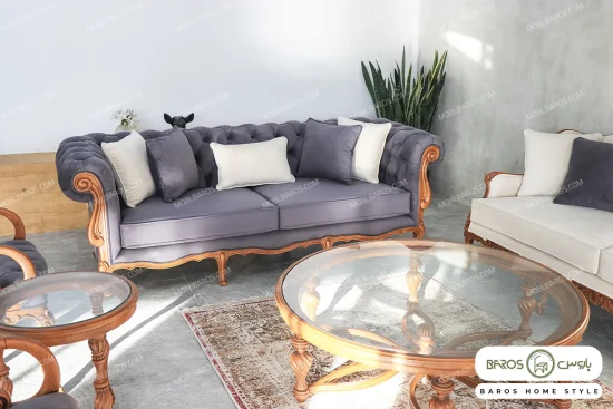 مبل کلاسیک رومینا و کینگ و چستر نیکا خرید مبل باروس 1014 (1)