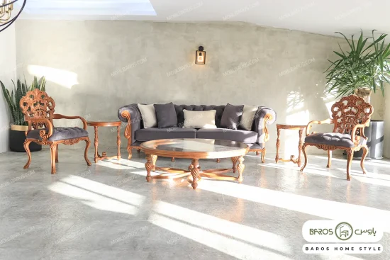 مبل کلاسیک رومینا و کینگ و چستر نیکا خرید مبل باروس 1014 (9)