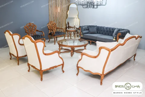 مبل کلاسیک رومینا و کینگ و چستر نیکا خرید مبل باروس 56 (4)