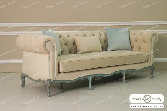 مبل کلاسیک ۱۰ نفره گندم، چستر روما و فرانسوی خرید باروس (5)