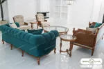 مبل کلاسیک ۸ نفره کاجی و راحتی چستر و فرانسوی خرید باروس 56 (5)