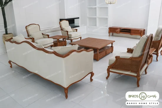 مبلمان ۷ نفره نئوکلاسیک ابزاری فرانسه و روما خرید باروس 589 (2)