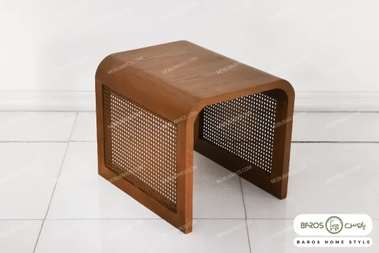 میز جلو مبلی و عسلی چوبی حصیری پوکو کد ۲ باروس11 (2)