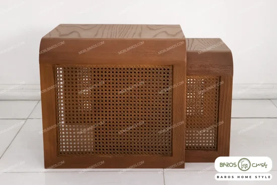 میز جلو مبلی و عسلی چوبی حصیری پوکو کد ۲ باروس11 (5)