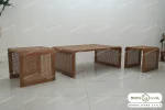 میز جلومبلی و عسلی چوبی حصیری پوکو کد ۲ خرید باروس (3)