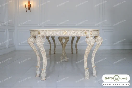 میز ناهارخوری ۱۰ نفره کلاسیک و چوبی جدید الینا خرید باروس (1)