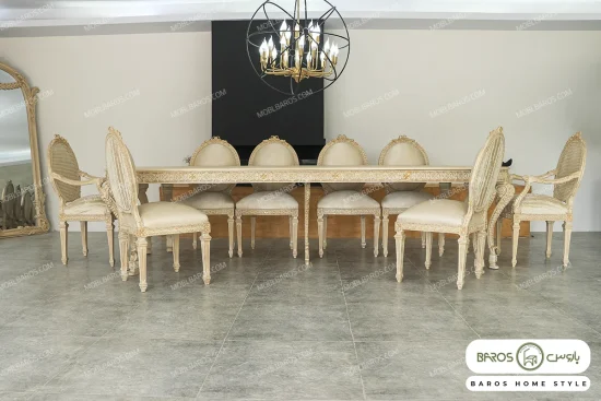میز ناهارخوری ۱۰ نفره کلاسیک و چوبی جدید الینا خرید باروس (12)