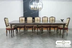 میز ناهارخوری ۱۲ نفره کلاسیک و چوبی لورنزو جدید خرید باروس (7)