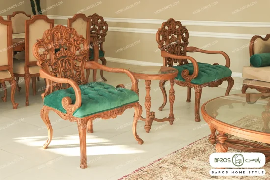 ست مبلمان ۷ نفره کلاسیک خاص و شیک کینگ کد ۸ خرید باروس (1)