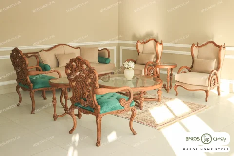 ست مبلمان ۷ نفره کلاسیک خاص و شیک کینگ کد ۸ خرید باروس (9)
