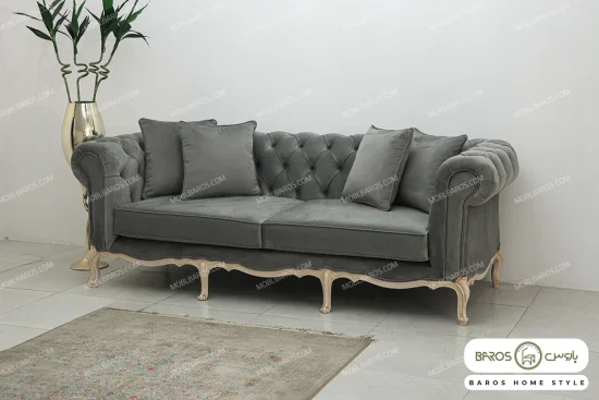 مبل 8 نفره کلاسیک گندم، جورجیا چستر شیاره، روما خرید مبل باروس 1012 (7)