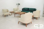 مبل راحتی سبز و کرم کمجا و ظریف آرون کد ۴ خرید باروس 56 (1)