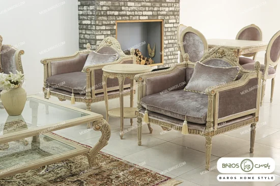 مبل نئوکلاسیک مصری و کاجی خرید باروس (8)