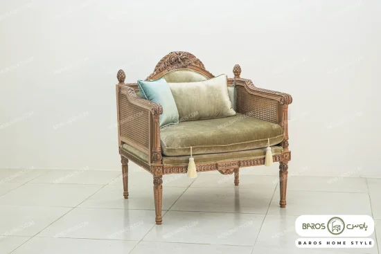 مبل تک نفره کلاسیک جدید کاجی کد ۴
