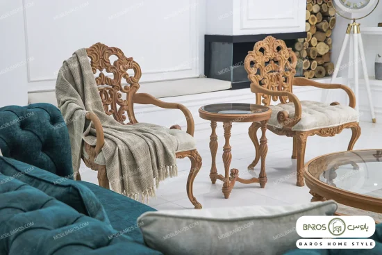 مبل کلاسیک منبت کاری کینگ روما جورجیا چستر کد ۲ خرید باروس 65 (6)