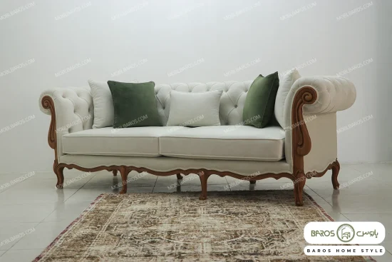 مبل ۸ نفره کلاسیک گندم و مبل چستر نیکا و روما و 1011فرانسوی خرید مبل باروس (1)