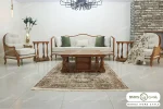 مبل ۸ نفره کلاسیک گندم و مبل چستر نیکا و روما و 1011فرانسوی خرید مبل باروس (8)
