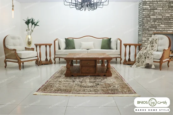 مبل ۸ نفره کلاسیک گندم و مبل چستر نیکا و روما و 1011فرانسوی خرید مبل باروس (8)