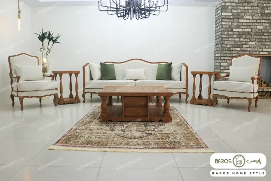 مبل ۸ نفره کلاسیک گندم و مبل چستر نیکا و روما و 1011فرانسوی خرید مبل باروس (9)