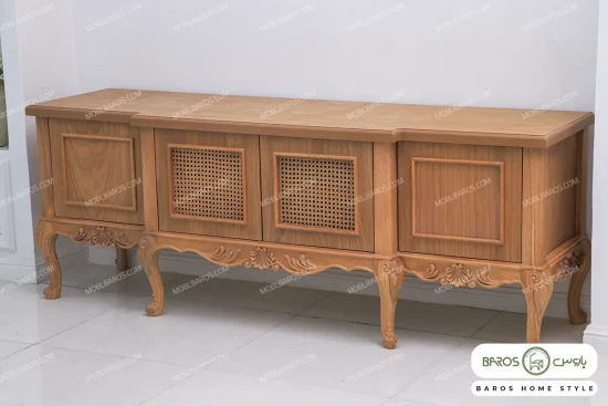 میز تلویزیون چوبی حصیری رومینا خرید باروس 47 (2)